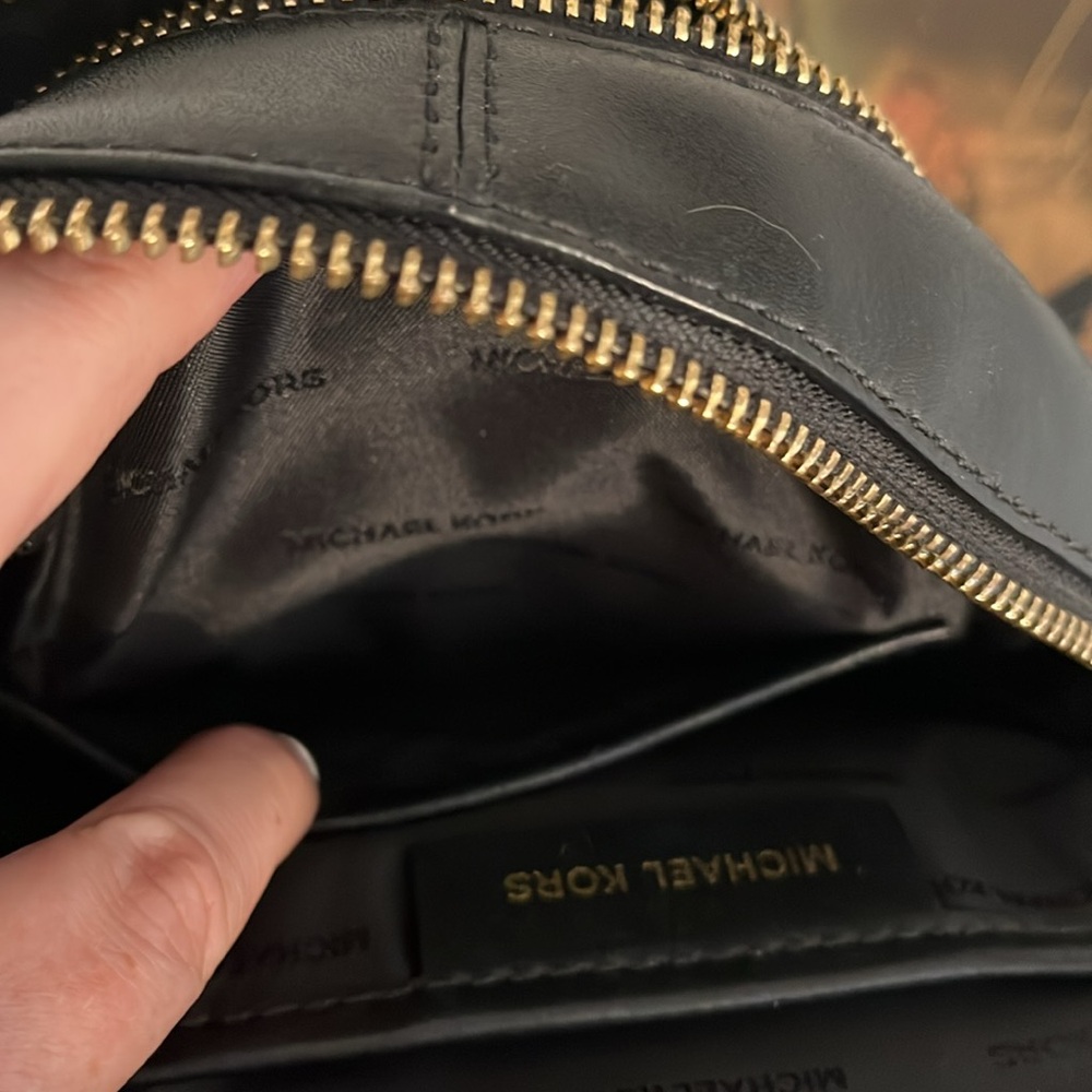 Michael Kors Black Mini Bag with Gold Accents - Picture 7 of 15